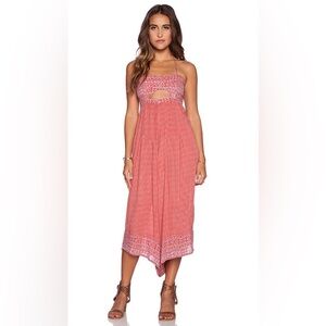 Free People Bali Crystal Bay Romper Jumpsuit in Burnt Sunset Combo Size Small